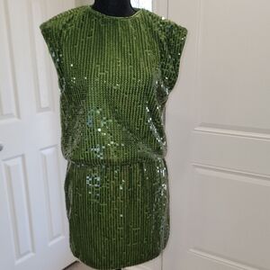 Sparkling Green Sequin Dress